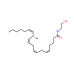 CCCCC/C=C\[C@H](C)/C=C\C/C=C\C/C=C\CCCC(=O)NCCO ZINC000138672843