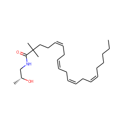 CCCCC/C=C\C/C=C\C/C=C\C/C=C\CCC(C)(C)C(=O)NC[C@@H](C)O ZINC000013761121