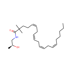 CCCCC/C=C\C/C=C\C/C=C\C/C=C\CCC(C)(C)C(=O)NC[C@H](C)O ZINC000013761120