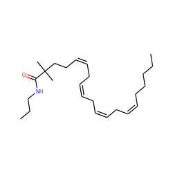 CCCCC/C=C\C/C=C\C/C=C\C/C=C\CCC(C)(C)C(=O)NCCC ZINC000013761111