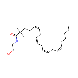 CCCCC/C=C\C/C=C\C/C=C\C/C=C\CCC(C)(C)C(=O)NCCO ZINC000013679522