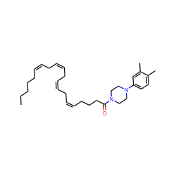 CCCCC/C=C\C/C=C\C/C=C\C/C=C\CCCC(=O)N1CCN(c2ccc(C)c(C)c2)CC1 ZINC000028564986