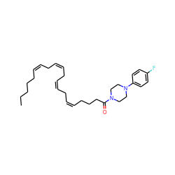 CCCCC/C=C\C/C=C\C/C=C\C/C=C\CCCC(=O)N1CCN(c2ccc(F)cc2)CC1 ZINC000028565051