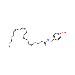 CCCCC/C=C\C/C=C\C/C=C\C/C=C\CCCC(=O)NCc1ccc(OC)cc1 ZINC000028565390