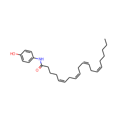 CCCCC/C=C\C/C=C\C/C=C\C/C=C\CCCC(=O)Nc1ccc(O)cc1 ZINC000003871503
