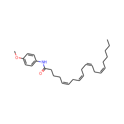 CCCCC/C=C\C/C=C\C/C=C\C/C=C\CCCC(=O)Nc1ccc(OC)cc1 ZINC000028565605