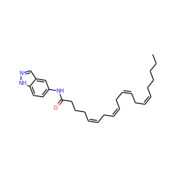 CCCCC/C=C\C/C=C\C/C=C\C/C=C\CCCC(=O)Nc1ccc2[nH]ncc2c1 ZINC000040914073