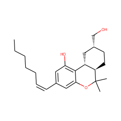 CCCCC/C=C\c1cc(O)c2c(c1)OC(C)(C)[C@@H]1CC[C@@H](CO)C[C@@H]21 ZINC000013758802