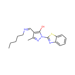 CCCCC/N=C\c1c(C)nn(-c2nc3ccccc3s2)c1O ZINC000013600711