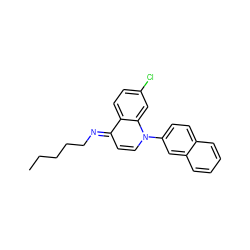 CCCCC/N=c1\ccn(-c2ccc3ccccc3c2)c2cc(Cl)ccc12 ZINC000029552376