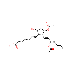 CCCCC[C@@H](/C=C/[C@H]1[C@H](OC(C)=O)C[C@H](O)[C@@H]1/C=C/CCCCC(=O)OC)OC(C)=O ZINC000299828965