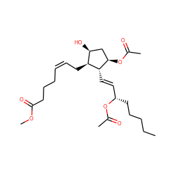 CCCCC[C@@H](/C=C/[C@H]1[C@H](OC(C)=O)C[C@H](O)[C@@H]1C/C=C\CCCC(=O)OC)OC(C)=O ZINC000299827702