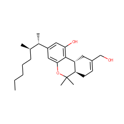 CCCCC[C@@H](C)[C@H](C)c1cc(O)c2c(c1)OC(C)(C)[C@@H]1CC=C(CO)C[C@@H]21 ZINC000026288780