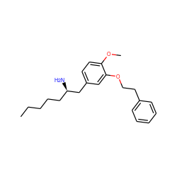 CCCCC[C@@H](N)Cc1ccc(OC)c(OCCc2ccccc2)c1 ZINC000013801094