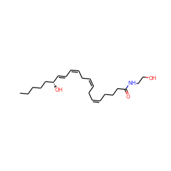 CCCCC[C@@H](O)/C=C/C=C\C/C=C\C/C=C\CCCC(=O)NCCO ZINC000013475545