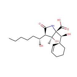 CCCCC[C@@H](O)[C@H]1C(=O)N[C@](C(=O)O)([C@@H](O)[C@@H]2C=CCCC2)[C@@]1(C)O ZINC000003986285