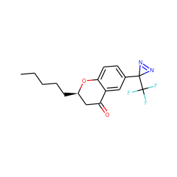 CCCCC[C@@H]1CC(=O)c2cc(C3(C(F)(F)F)N=N3)ccc2O1 ZINC001772639053