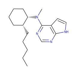 CCCCC[C@@H]1CCCC[C@@H]1N(C)c1ncnc2[nH]ccc12 ZINC000066252272