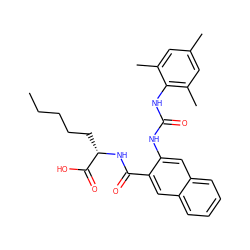 CCCCC[C@H](NC(=O)c1cc2ccccc2cc1NC(=O)Nc1c(C)cc(C)cc1C)C(=O)O ZINC000040933202