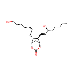 CCCCC[C@H](O)/C=C/[C@H]1[C@H]2C[C@H](OC(=O)O2)[C@@H]1C/C=C\CCCCO ZINC000003811873