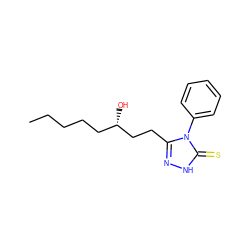 CCCCC[C@H](O)CCc1n[nH]c(=S)n1-c1ccccc1 ZINC000005694841