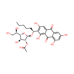 CCCCC[C@H](O[C@@H]1O[C@@H]([C@H](O)CO)[C@H](O)[C@H]1OC(C)=O)c1c(O)cc2c(c1O)C(=O)c1c(O)cc(O)cc1C2=O ZINC000299864682