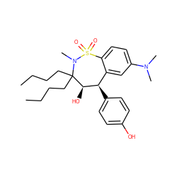 CCCCC1(CCCC)[C@H](O)[C@H](c2ccc(O)cc2)c2cc(N(C)C)ccc2S(=O)(=O)N1C ZINC000013553984