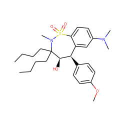 CCCCC1(CCCC)[C@H](O)[C@H](c2ccc(OC)cc2)c2cc(N(C)C)ccc2S(=O)(=O)N1C ZINC000013553983