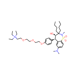 CCCCC1(CCCC)[C@H](O)[C@H](c2ccc(OCCOCCOCC[N+](CC)(CC)CC)cc2)c2cc(N(C)C)ccc2S(=O)(=O)N1C ZINC000027205674