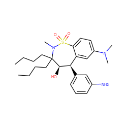 CCCCC1(CCCC)[C@H](O)[C@H](c2cccc(N)c2)c2cc(N(C)C)ccc2S(=O)(=O)N1C ZINC000013553981