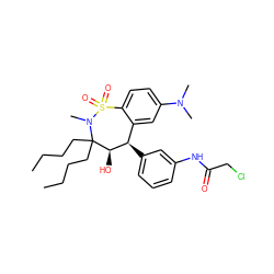 CCCCC1(CCCC)[C@H](O)[C@H](c2cccc(NC(=O)CCl)c2)c2cc(N(C)C)ccc2S(=O)(=O)N1C ZINC000027194755