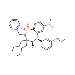 CCCCC1(CCCC)[C@H](O)[C@H](c2cccc(NCC)c2)c2cc(N(C)C)ccc2S(=O)(=O)N1Cc1ccccc1 ZINC000027196399