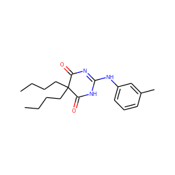 CCCCC1(CCCC)C(=O)N=C(Nc2cccc(C)c2)NC1=O ZINC000005764799