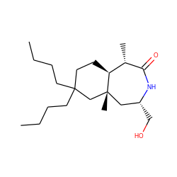 CCCCC1(CCCC)CC[C@H]2[C@H](C)C(=O)N[C@H](CO)C[C@]2(C)C1 ZINC000029474241