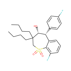 CCCCC1(CCCC)CS(=O)(=O)c2c(F)cccc2[C@@H](c2ccc(F)cc2)[C@H]1O ZINC000013673006