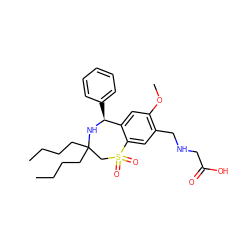 CCCCC1(CCCC)CS(=O)(=O)c2cc(CNCC(=O)O)c(OC)cc2[C@H](c2ccccc2)N1 ZINC000139496903