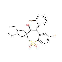 CCCCC1(CCCC)CS(=O)(=O)c2ccc(Br)cc2[C@@H](c2ccccc2Br)[C@H]1O ZINC000028524402