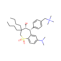 CCCCC1(CCCC)CS(=O)(=O)c2ccc(N(C)C)cc2[C@@H](c2ccc(C[N+](C)(C)C)cc2)[C@H]1O ZINC000013673042