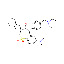 CCCCC1(CCCC)CS(=O)(=O)c2ccc(N(C)C)cc2[C@@H](c2ccc(CN(CC)CC)cc2)[C@H]1O ZINC000013673022