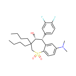 CCCCC1(CCCC)CS(=O)(=O)c2ccc(N(C)C)cc2[C@@H](c2ccc(F)c(F)c2)[C@H]1O ZINC000013673035