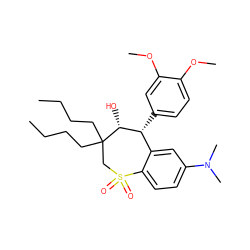 CCCCC1(CCCC)CS(=O)(=O)c2ccc(N(C)C)cc2[C@@H](c2ccc(OC)c(OC)c2)[C@H]1O ZINC000013673036