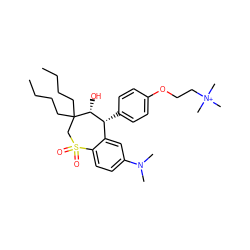 CCCCC1(CCCC)CS(=O)(=O)c2ccc(N(C)C)cc2[C@@H](c2ccc(OCC[N+](C)(C)C)cc2)[C@H]1O ZINC000013673069