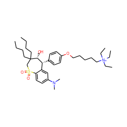 CCCCC1(CCCC)CS(=O)(=O)c2ccc(N(C)C)cc2[C@@H](c2ccc(OCCCCC[N+](CC)(CC)CC)cc2)[C@H]1O ZINC000028526039