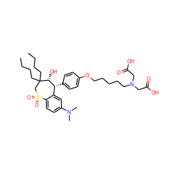 CCCCC1(CCCC)CS(=O)(=O)c2ccc(N(C)C)cc2[C@@H](c2ccc(OCCCCCN(CC(=O)O)CC(=O)O)cc2)[C@H]1O ZINC000028524989