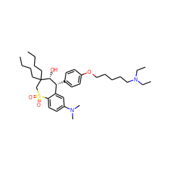 CCCCC1(CCCC)CS(=O)(=O)c2ccc(N(C)C)cc2[C@@H](c2ccc(OCCCCCN(CC)CC)cc2)[C@H]1O ZINC000028526037