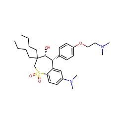 CCCCC1(CCCC)CS(=O)(=O)c2ccc(N(C)C)cc2[C@@H](c2ccc(OCCN(C)C)cc2)[C@H]1O ZINC000013673067