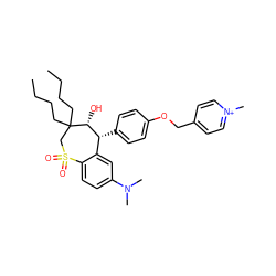 CCCCC1(CCCC)CS(=O)(=O)c2ccc(N(C)C)cc2[C@@H](c2ccc(OCc3cc[n+](C)cc3)cc2)[C@H]1O ZINC000028526302