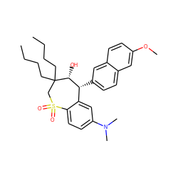 CCCCC1(CCCC)CS(=O)(=O)c2ccc(N(C)C)cc2[C@@H](c2ccc3cc(OC)ccc3c2)[C@H]1O ZINC000013673052