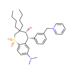 CCCCC1(CCCC)CS(=O)(=O)c2ccc(N(C)C)cc2[C@@H](c2cccc(C[n+]3ccccc3)c2)[C@H]1O ZINC000013673048