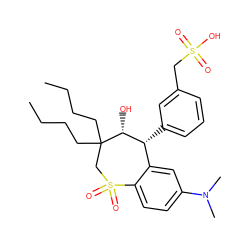 CCCCC1(CCCC)CS(=O)(=O)c2ccc(N(C)C)cc2[C@@H](c2cccc(CS(=O)(=O)O)c2)[C@H]1O ZINC000036351473